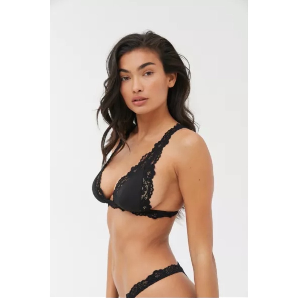 Out From Under- Bad Habits Micro Lace Plunging Bralette